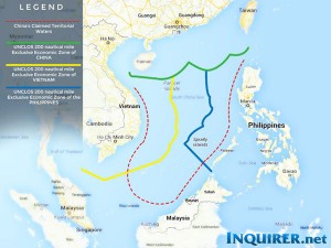 South-China-Sea territorial dispute China and Philippines involving spratly islands and Scarborough Shoal