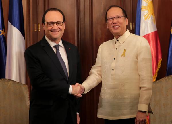 President Benigno Aquino III and French President Francois Hollande. Photo from Official Gazette PH Twitter account