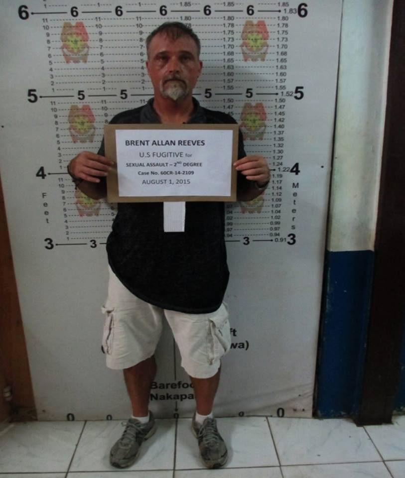 American fugitive Brent Allan Reeves was arrested on Saturday in Panglao, Bohol for sexual assault in Arkansas, USA. CONTRIBUTED PHOTO/Bohol Provincial Police Office 