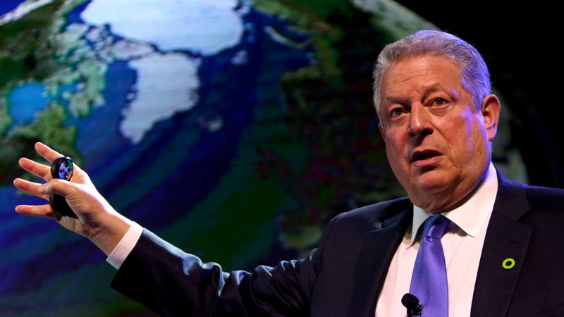 BOMB DROPPED Former US Vice President Al Gore, an environment advocate, likens the effects of climate change to the Hiroshima and Nagasaki bombings in his speech before delegates of the Climate Reality Leadership Corps Training. RICHARD A. REYES