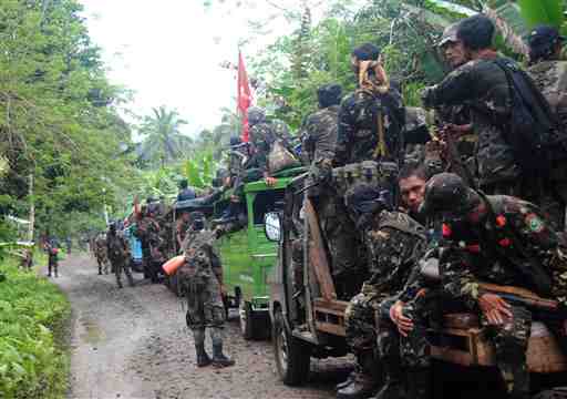 Philippine Army soldiers in Sulu pursuing Abu Sayyaf