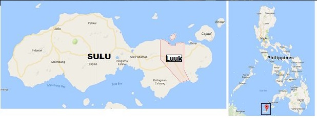 Soldiers searching for Abu Sayyaf bandits and Indonesian kidnap victims found one of the captives who escaped Wednesday afternoon in Luuk town, Sulu. GOOGLE MAP