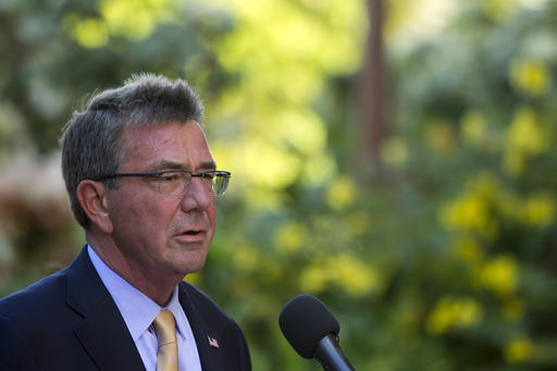U.S. Defense Secretary Ash Carter speaks at a press conference during a defense ministers meeting of ASEAN , Friday, Sept. 30, 2016 in Kapolei, Hawaii. AP PHOTO