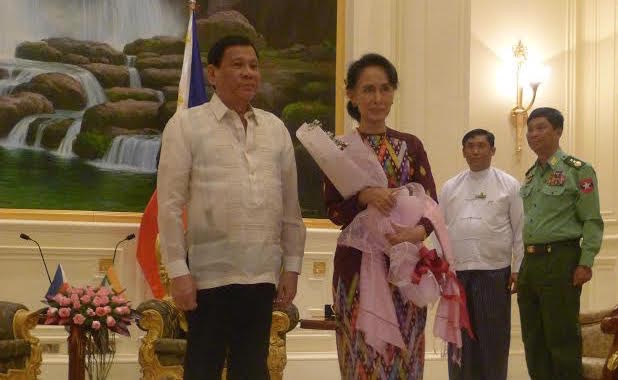 President Rodrigo Duterte and Burma's State Counsellor Aung San Suu Kyi (PHOTO BY JAYMEE GAMIL / INQUIRER)