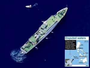 A Chinese salvage and research ship is shown anchored in disputed South China Sea waters near the island of Palawan. AFP/DFA