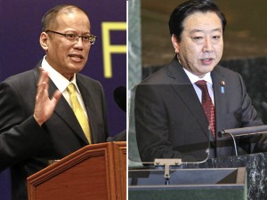 President Benigno Aquino III and Japanese Prime Minister Yoshihiko Noda. PHILIPPINE DAILY INQUIRER/AP FILE PHOTO