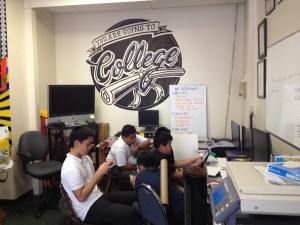 2)Filipino students doing homework at West Bay Multi-Services Center.