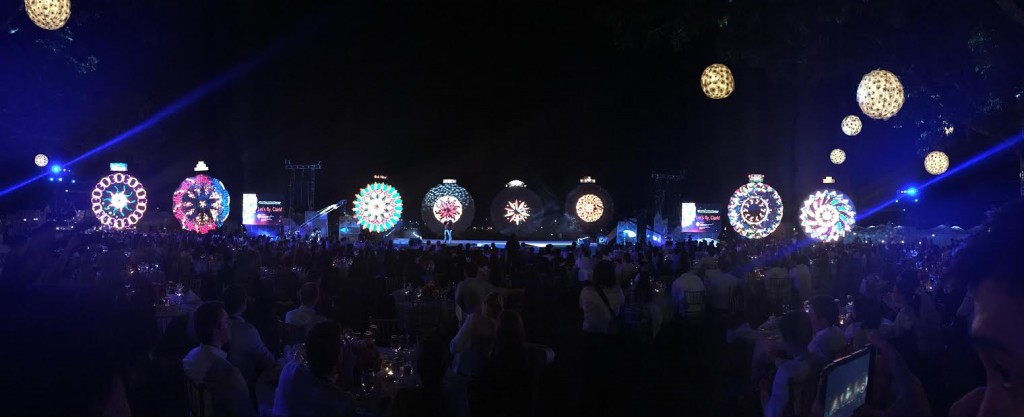 Giant lanterns light the sky during the cultural night of the  Asia-Pacific Economic Cooperation (Apec) Senior Officials' Meeting in Clark, Pampanga.