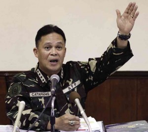 STOP RECLAMATION  Gen. Gregorio Pio Catapang Jr., AFP chief of staff,  calls on China to stop the massive reclamation activities  at the disputed islets and reefs in the West Philippine Sea.  BULLIT MARQUEZ/AP