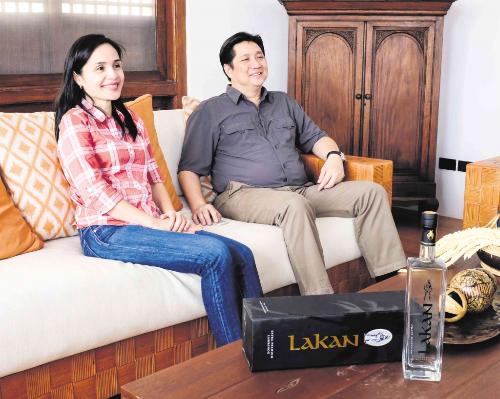 BRAND WARRIORS Jenny and Tony Manguiat believe that “lambanog” can be classified as a class of its own, comparable to Japan’s sake, Korea’s soju, Mexico’s tequila and Brazil’s cachaça. 