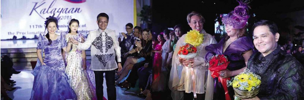 CELEBRATING PH INDEPENDENCE THROUGH FASHION, MUSIC Ambassador J. Eduardo Malaya (3rd from left) with wife Rena Cristina and daughter Jana Ariana walked the runway during the Philippine Embassy’s celebration of PH independence in Kuala Lumpur, Malaysia, on June 12 at Taman Mahsuri Hall of The Royale Chulan. The fashion show was directed by Raymond Villanueva. It also featured designers Gina Frias-Himpe and Joel Bautista. Guest of honor was Minister in the Prime Minister’s Department and Sen. Datuk Paul Low Seng Kuan. 