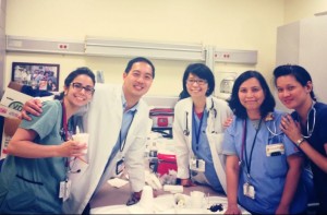 Photo taken during a break at the ER where Ryan Chio was a chief resident