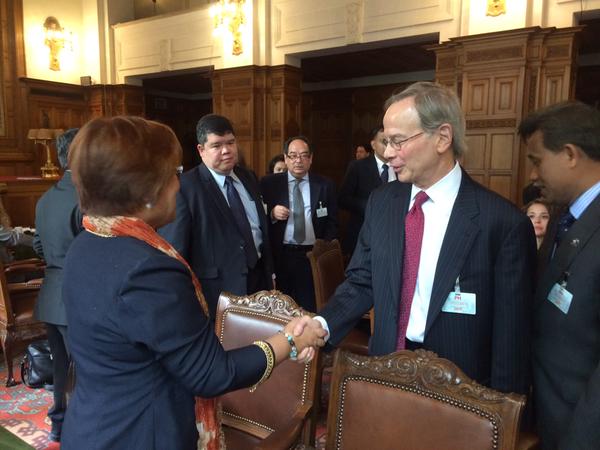 Secretary Leila De Lima is introduced to Paul S. Reichler, our Lead Counsel from Foley Hoag LLP.  TWITTER PHOTO/Abigail Valte