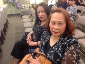 Nena and Rebelyn Pasamonte, sisters who are members of Annak ti Batac Association of Canada, pay their respects and share that Mama Ching offered support and strong leadership to their organization.
