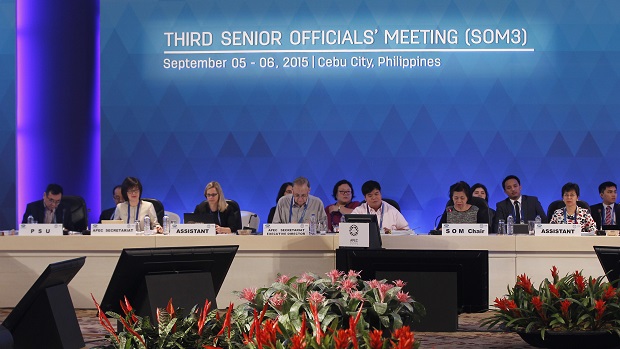 The Third Asia-Pacific Economic Cooperation Senior Officials' Meeting kicks off at the Radisson Blu Hotel in Cebu on Saturday. PHOTO BY APEC2015 MEDIA OPERATIONS COMMITTEE