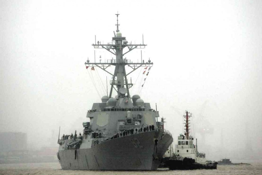 US WARSHIP IN SHANGHAI        American guided missile destroyer USS Lassen, which sailed past  artificial islands built by China in the disputed Spratly archipelago, arrives in Shanghai for a scheduled port visit in this file photo taken on April 8, 2008.  AP