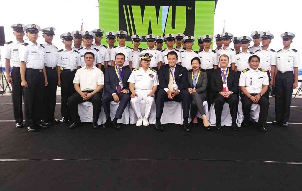 Western Union donates funds to cover the cost of uniforms for 25 Maritime Academy of Asia and the Pacific scholars