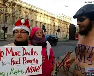 Lorenzo Abadinas campaigns against Fuel Poverty with fellow Occupy London activists