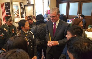 torlakson with Lowell high school students