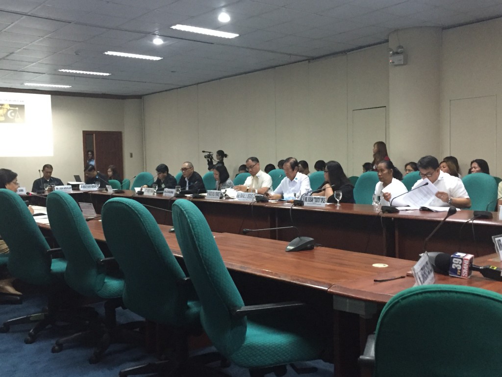 Senate hearing on the resolution inquiring into the status of the P23-million blood money raised to save the life of executed overseas Filipino worker Joselito Zapanta. Senator Cynthia Villar and OFW advocate Susan "Toots" Ople were present at the hearing. CONTRIBUTED PHOTO
