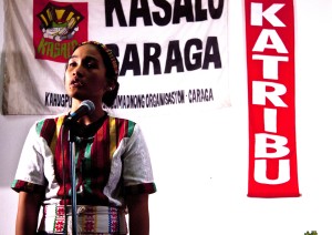 Argee __Pya__ Macliing Malayao speaks at San Francisco to Salupongan event as part of Lakbay Lumad USA. Photo by Wilfred Galila