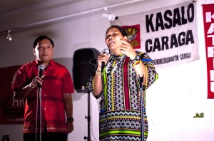 Norma Capuyan with Francis Laminero at San Francisco to Salupongan event as part of Lakbay Lumad USA. Photo by Wilfred Galila