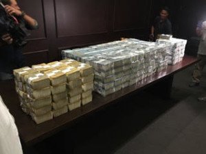 These are the bundles of cash totalling P250 million, which were turned over by casino junket operator Kim Wong to the Anti-Money Laundering Council, on May 4, 2016. (Photo by Daxim Lucas, INQUIRER)