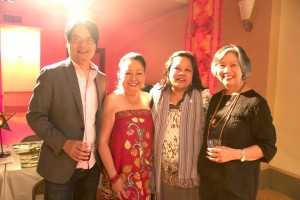 (Left to Right) Florante Aguilar, Poly Manalo Herrera, Rachel Lozada, and Dr. Lenny Strobel at the Legacy Kamayan Dinner honoring outstanding artistic leaders on Friday, May 13, 2016. Photo by Wilfred Galila