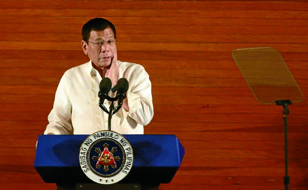 President Rodrigo Duterte delivers his first State of the Nation Address. INQUIRER PHOTO/JOAN BONDOC