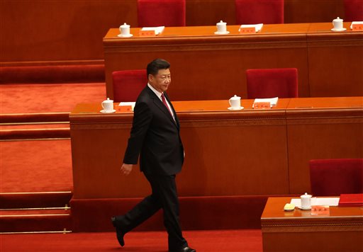 Chinese President Xi Jinping arrives for a ceremony to mark the 95th anniversary of the founding of the Communist Party of China at the Great Hall of the People in Beijing, Friday, July 1, 2016. AP PHOTO