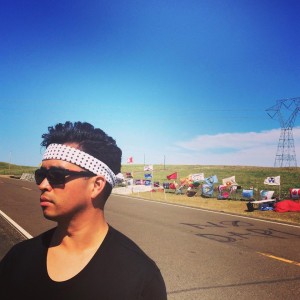 Mendoza at the Cannonball, North Dakota on August 26, 2016 outside the Dakota Access Pipeline protest site