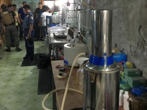 Under the warehouse and feed mill of a piggery farm in Barangay Balitucan in Magalang, Pampanga is a laboratory that makes 30 to 100 kilograms of shabu weekly. Police discovered the facility on Wednesday (Sept. 7). PHOTO BY TONETTE T. OREJAS/ INQUIRER CENTRAL LUZON