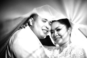Christine and Roderick during their wedding day