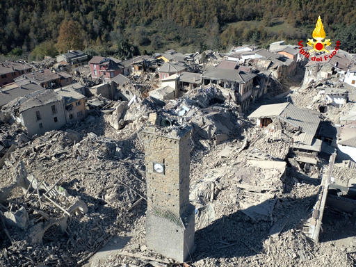 Italy earthquake rubble