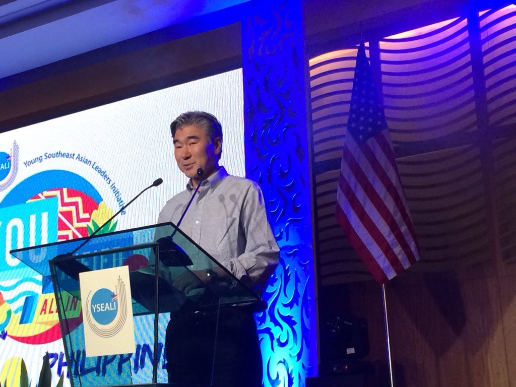 US ambassador-designate to the Philippines Sung Kim speaks during the third anniversary of the Young Southeast Asian Leaders Initiative. JEANNETTE I. ANDRADE/PHILIPPINE DAILY INQUIRER