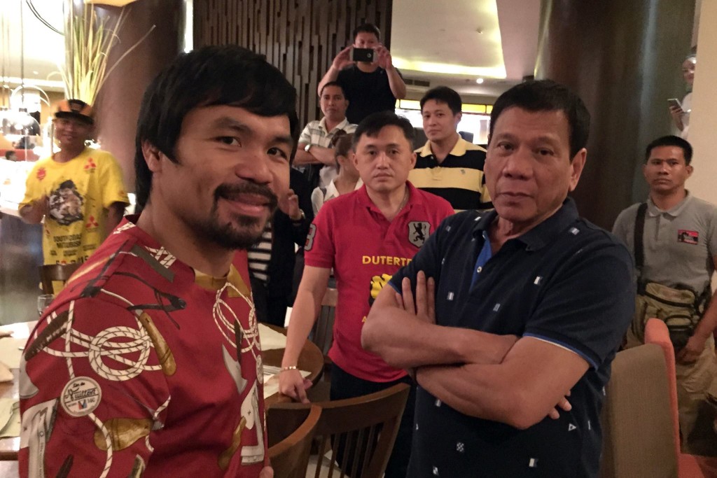 Senator Manny Pacquiao (left) and President Rodrigo Duterte. FILE PHOTO FROM DUTERTE FB PAGE
