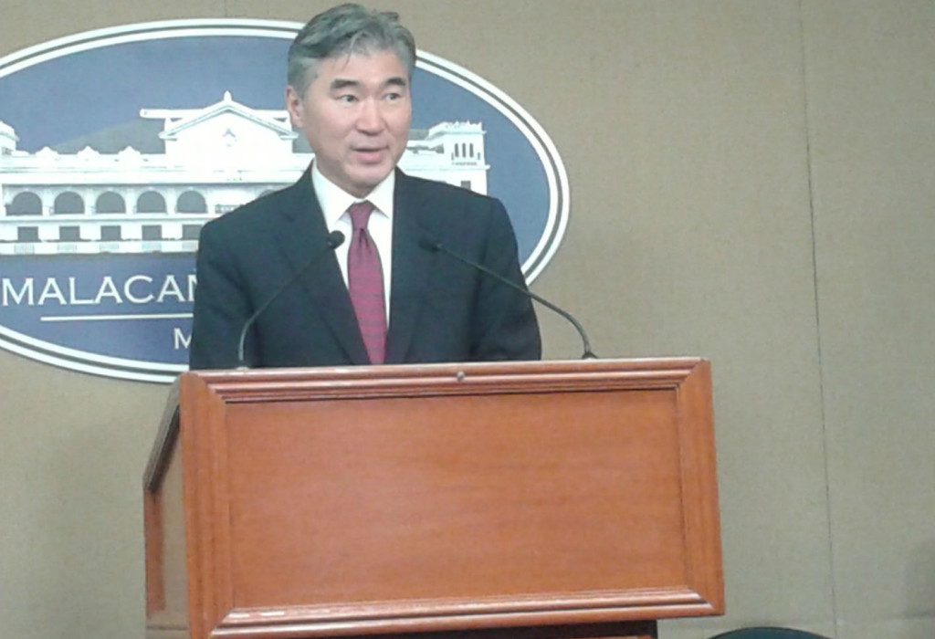 US Ambassador to the Philippines Sung Kim at a palace briefing after his meeting with President Duterte. NESTOR CORRALES