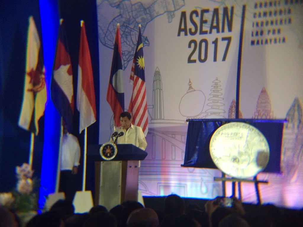 President Rodrigo Duterte at the launch of the country's chairmanship of the 2017 Association of Southeast Asian Nations (Asean) summit. JEANNETTE ANDRADE/PHILIPPINE DAILY INQUIRER