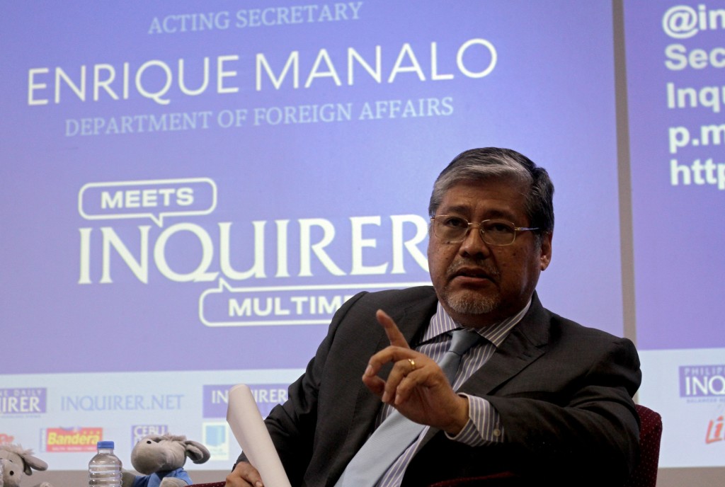 Foreign Affairs Acting Secretary Enrique Manalo answers questions during 'Meet the Inquirer' at the Inquirer office in Makati City. INQUIRER PHOTO / RICHARD A. REYES