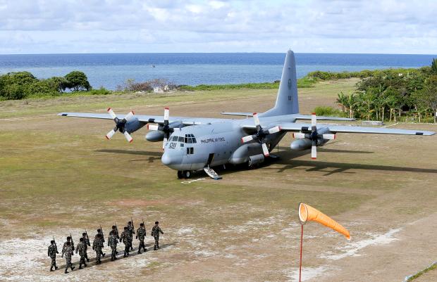 PAF C-130 on Pag-asa Island - 21 April 2017