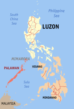 Palawan, Philippines and Malaysia (Wikipedia maps)