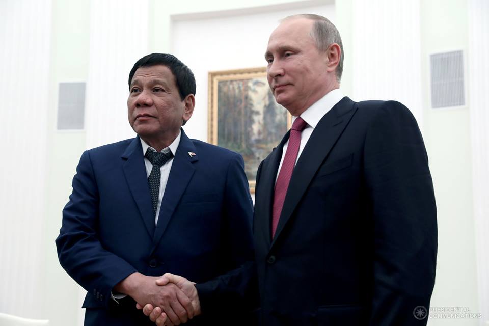 Rodrigo Duterte and Vladimir Putin. STORY: Oust Putin to save Ukraine, avoid nuclear war –  former President Duterte