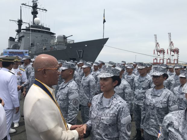 rimpac The Philippine Navy welcomes home its sailors and marines who participated in the Rim of the Pacific, the world’s largest maritime exercise on Monday (Aug. 27) in South Harbor. / FRANCES MANGOSING