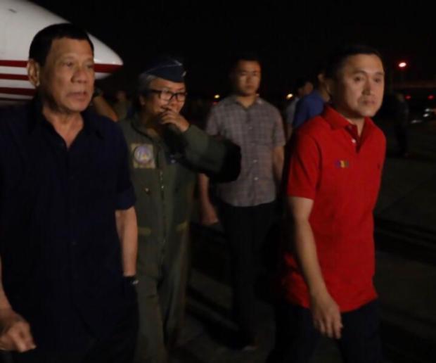 Rodrigo Duterte - Christopher Go arrive in Davao City