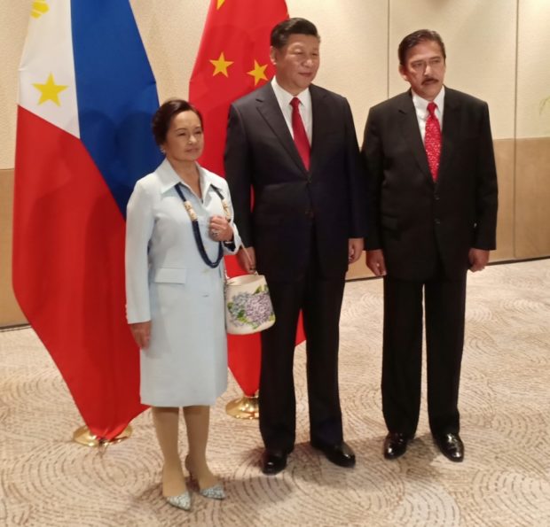 Gloria Macapagal-Arroyo, Chinese President Xi Jinping and Senate President Vicente Sotto III