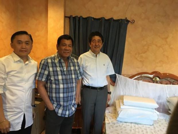Rodrigo Duterte Shinzo Abe Davao Home Bed Kulambo Mosquito Net Bong Go Japan Philippines Diplomacy