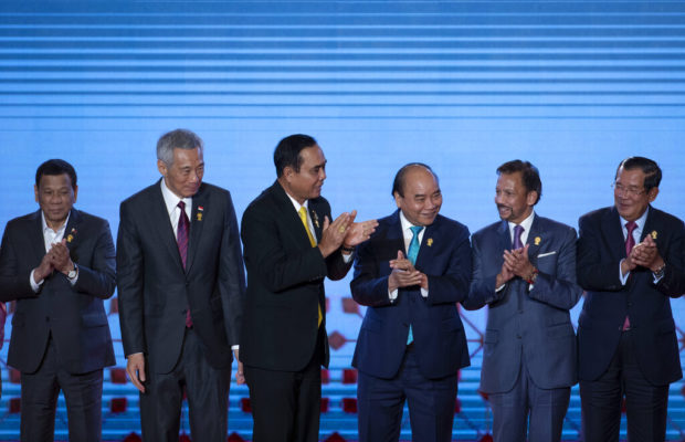 Rodrigo Duterte, Lee Hsien Loong, Prayuth Chan-ocha, Nguyen Xuan Phuc, Hassanal Bolkiah, Hun Sen