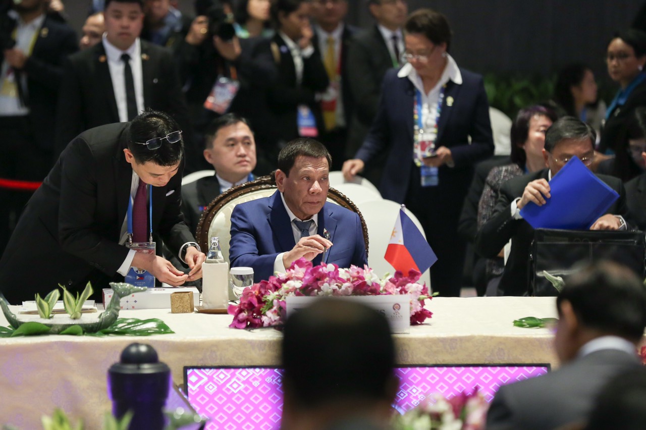 President Rodrigo Duterte attends the plenary of the 35th Association of Southeast Asian Nations (Asean) Summit in Nonthaburi, Thailand on Saturday, November 2, 2019 (Presidential photo)