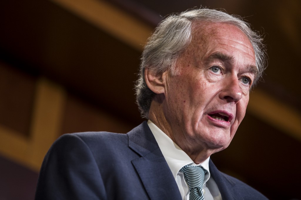 WASHINGTON, DC - JUNE 19: Sen. Ed Markey (D-MA) speaks during a news conference discussing the EPA's new affordable clean energy rule on June 19, 2019 in Washington, DC. The Environmental Protection Agency issued a new carbon emissions rule that replaces the Obama-era Clean Power Plan.   Zach Gibson/Getty Images/AFP