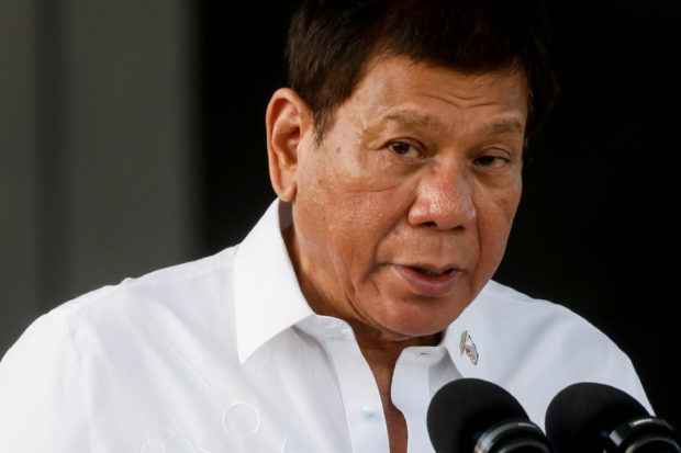 FILE PHOTO: Philippine President Rodrigo Duterte. REUTERS